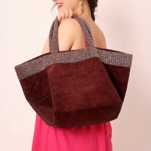 Maroon Statement Corduroy Tote - NWT